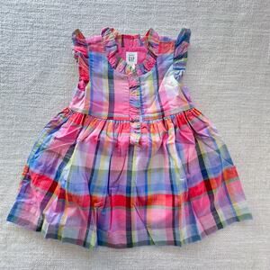 Gap Pink Plaid Dress EUC 12-18mo